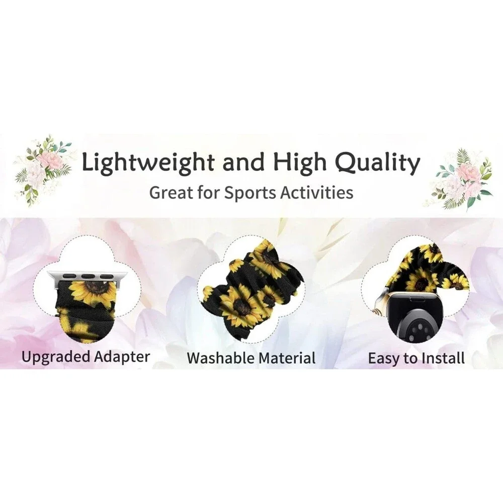 Scrunchie Elastic Watch Band Compatible with Apple Watch Band 38mm 40mm - M/L